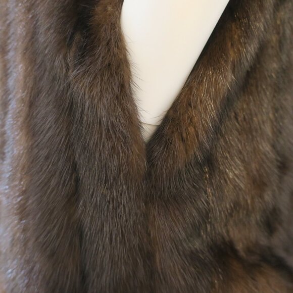Vintage 60's Full Length Dark Brown Soft Mink Coat Regency Furs Women's 14 - Picture 3 of 8